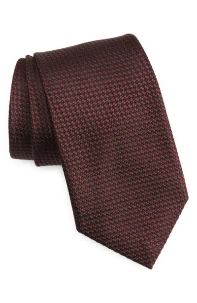 Zegna Ties Grid Silk Jacquard Tie In Blue And Red