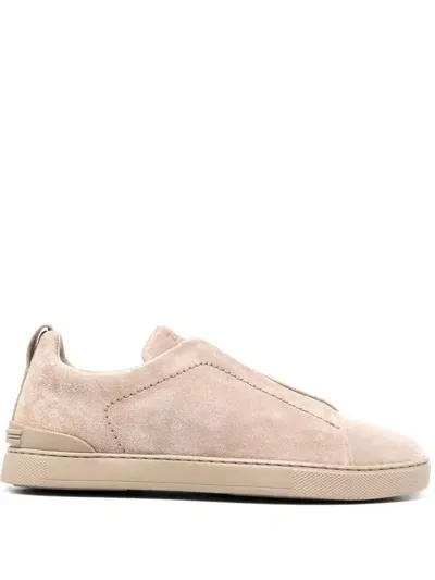 Zegna Round-toe Suede Sneakers In Ads