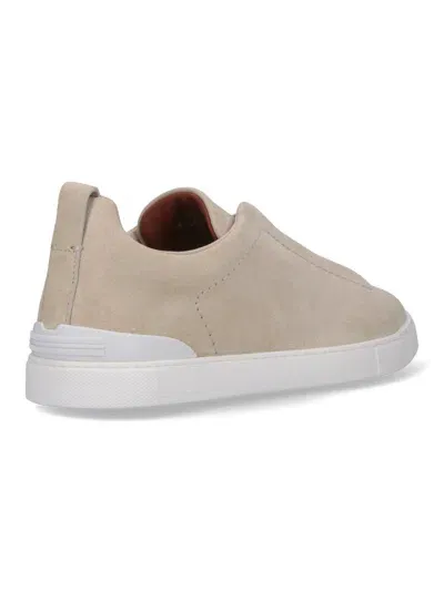 Zegna Triple Stitch Low-top Sneakers In Bur