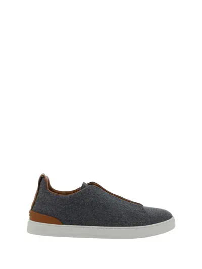 Zegna Triple Stitch Sneakers In Sgc