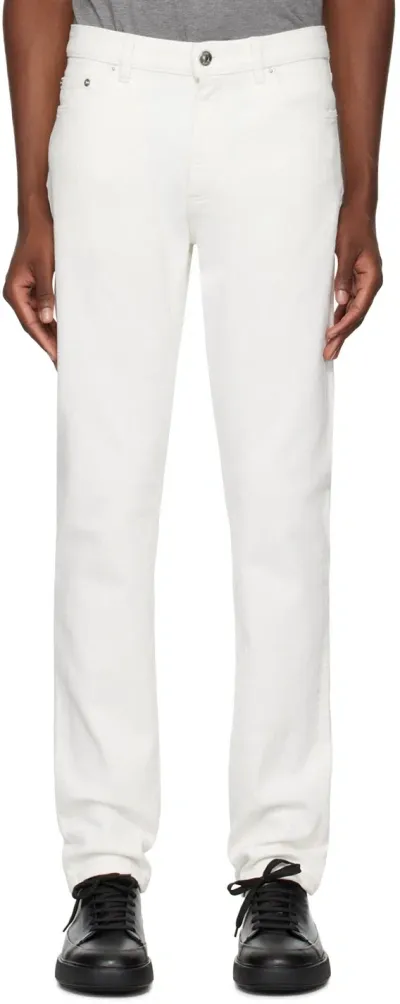 Zegna White Rinse-washed Stretch Cotton Roccia Jeans In 100 Wht Sld