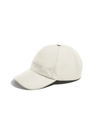 Zegna White Technical Fabric Baseball Cap In Blanc