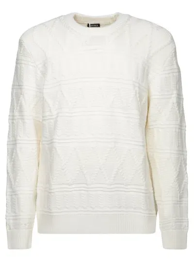 Zegna White Wool Crewneck Sweater