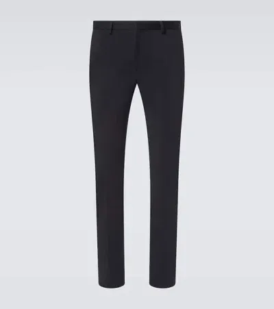 Zegna Winter Mid-rise Cotton Chinos In Schwarz