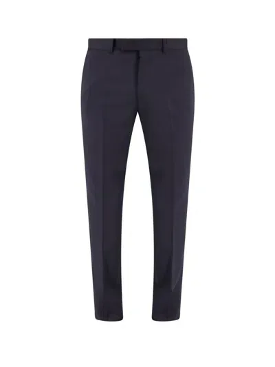 Zegna Wool Blend Trouser In Blue