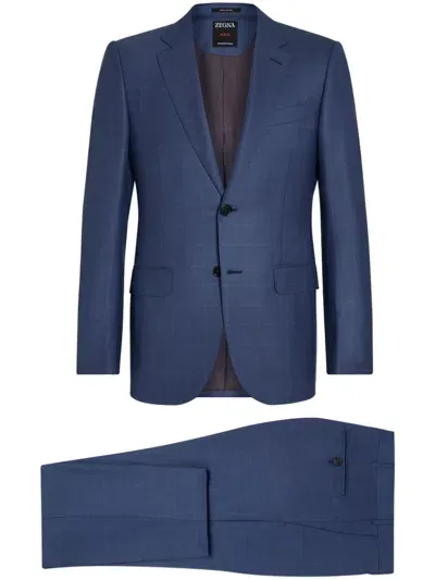 Zegna Wool Suit In Blue