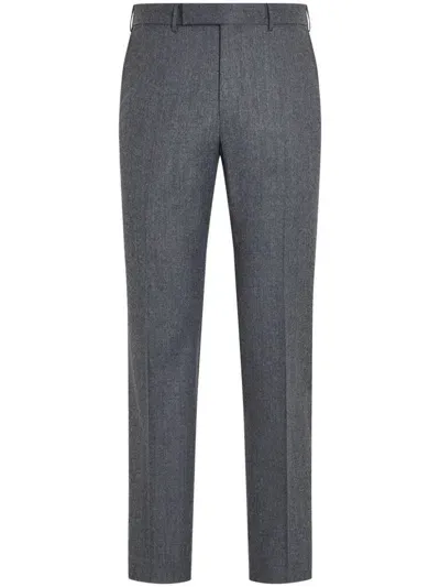 Zegna Wool Trousers In Grey