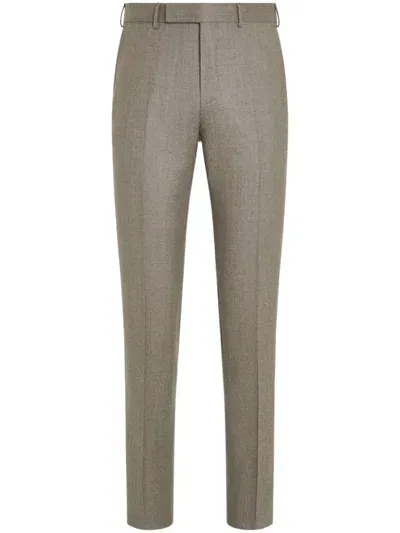 Zegna Wool Trousers In Neutrals