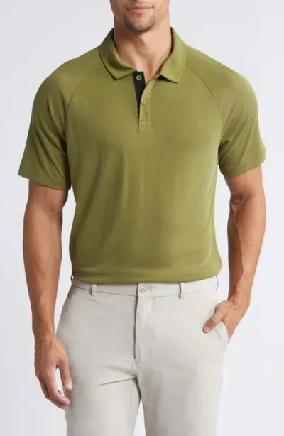 Zella Ace Piqué Performance Golf Polo In Olive Spice