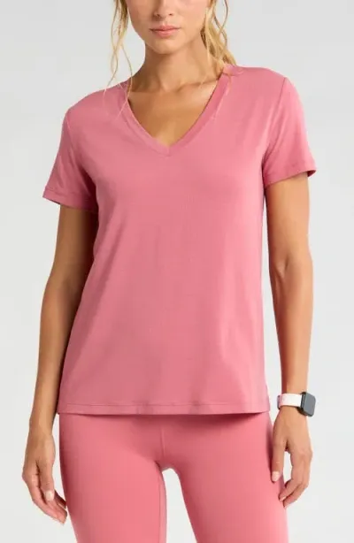 Zella Breathe Active T-shirt In Pink Mauve