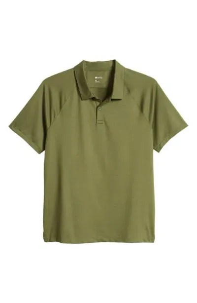 Zella Chip Performance Golf Polo In Olive Night