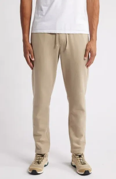 Zella Cloud Fleece Straight Leg Sweatpants In Tan Aluminum