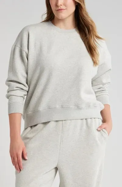 Zella Cloud Fleece Sweatshirt In Grey Light Heather