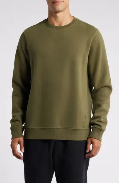 Zella Cloud Fleece Sweatshirt In Olive Night