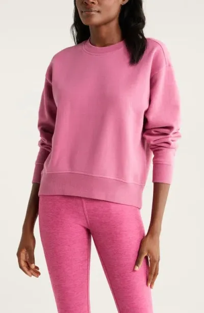 Zella Cloud Fleece Sweatshirt In Pink Violet