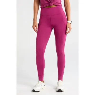 Zella Fleece Lined Performance Pocket Leggings In Purple Boysen