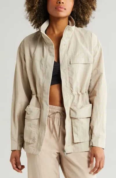 Zella Free Form Cargo Jacket In Tan Thread