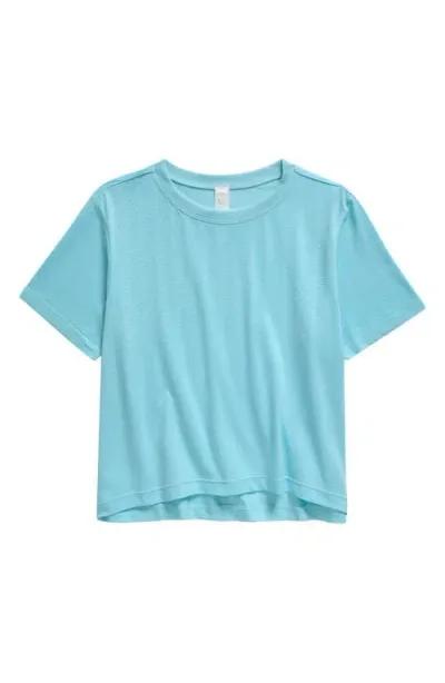 Zella Girl Kids' Energy Seamless Performance T-shirt In Blue Aqua