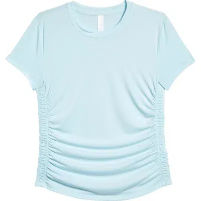 Zella Girl Kids' Groove Ruched T-shirt In Teal Retreat