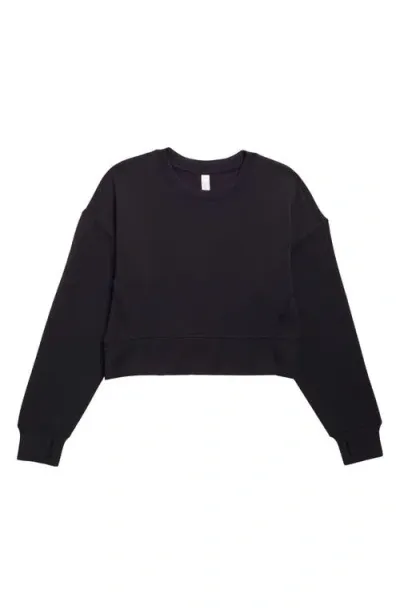 Zella Girl Kids' Refine Crop Sweatshirt In Black