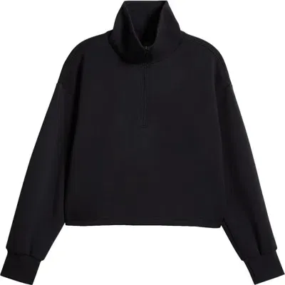 Zella Half Zip Modal Blend Sweatshirt In Black