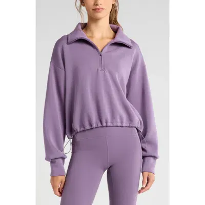 Zella Half Zip Modal Blend Sweatshirt In Purple Montana