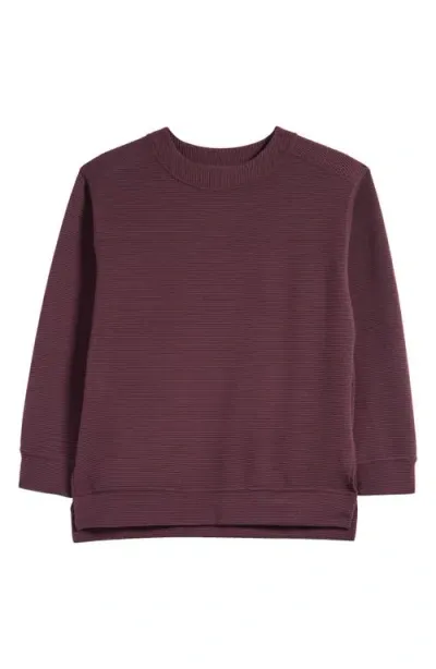 Zella Kick Back Ottoman Knit Sweatshirt In Burgundy Fudge