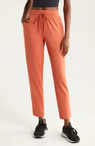 Zella Lift Off High Waist Ankle Pants In Rust Redwood