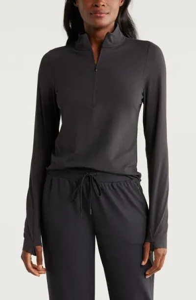 Zella Luxe Lite Half Zip Performance Top In Black