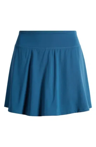 Zella Luxe Lite Step Out Tennis Skirt With Shorts In Teal Seagate