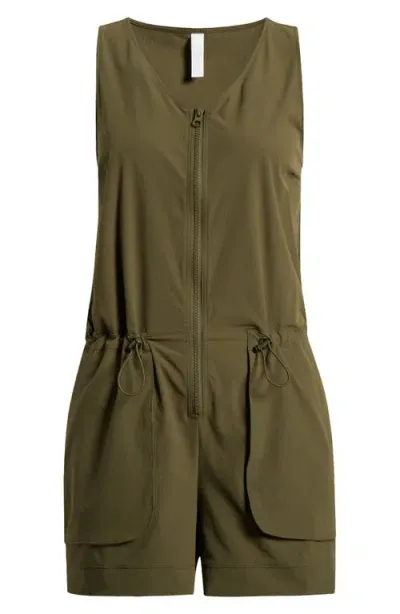 Zella Navigator Short Romper In Olive Night