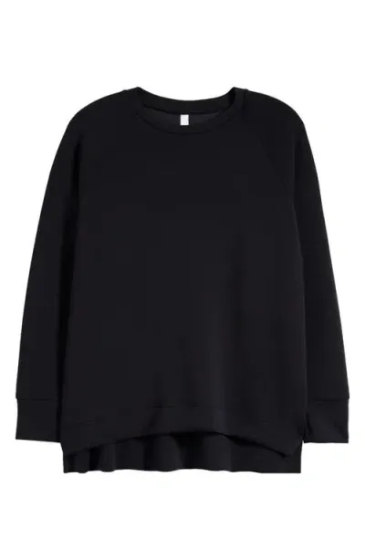 Zella Oversize Raglan Sleeve Scuba Sweatshirt In Black