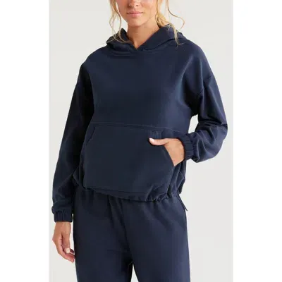 Zella Plush Fleece Hoodie In Navy Sapphire