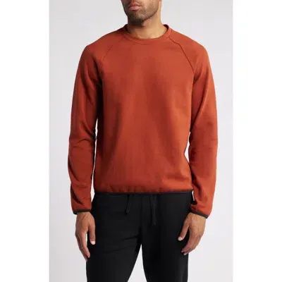 Zella Powertek Cotton Blend Sweatshirt In Rust Hills