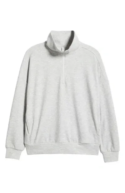 Zella Quarter Zip Sweatshirt In Ivory Dove Heather