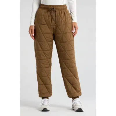 Zella Recycled Polyester Quilted Pants In Brown Teak