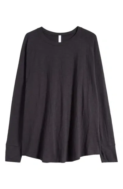 Zella Relaxed Washed Cotton Top In Black