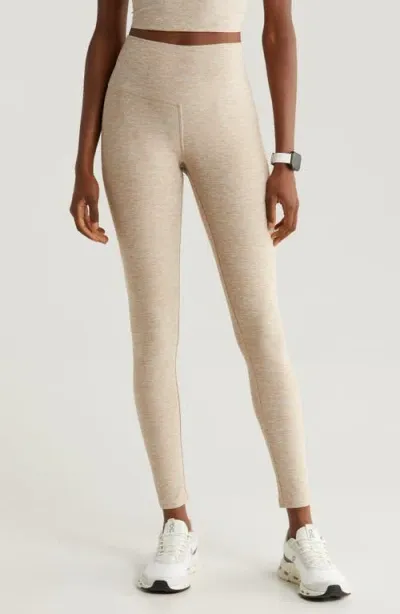 Zella Renew Mélange High Waist Leggings In Tan Thread