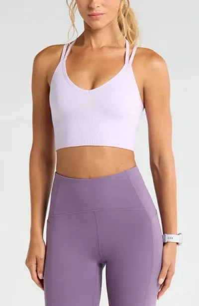 Zella Rhythm Seamless Sports Bra In Purple