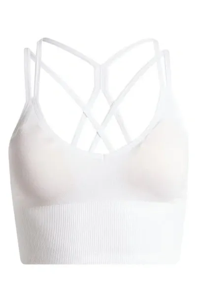 Zella Rhythm Seamless Sports Bralette In White