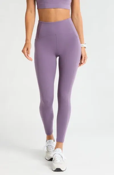 Zella Studio Luxe High Waist Pocket 7/8 Leggings In Purple