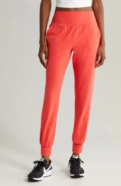 Zella Studio Luxe High Waist Slim Joggers In Red Cayenne