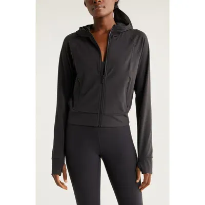 Zella Studio Luxe Zip Hoodie In Black