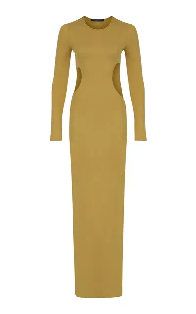 Zeynep Arcay Cutout Jersey Maxi Dress In Yellow