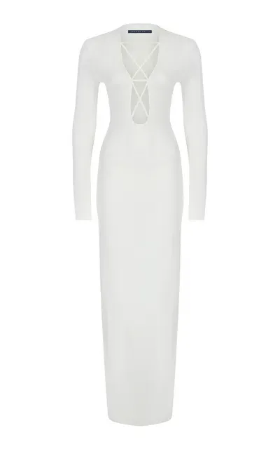 Zeynep Arcay Jersey Gown In White