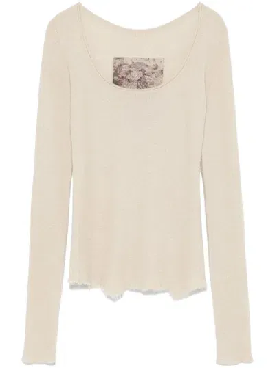 Ziggy Chen Cashmere Top In Beige