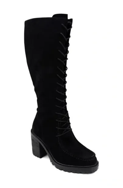 Zigi Artisan Adeline Knee High Boot In Black Suede