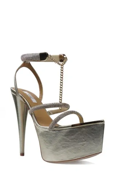 Zigi Blanche Crystal Embellished Platform Sandal In Gold