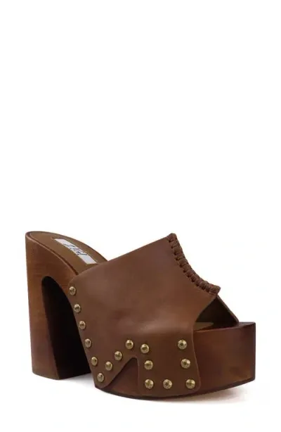 Zigi Yama Platform Slide Sandal In Tan Leather