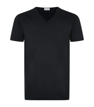 Zimmerli 172 Pure Comfort V-neck T-shirt In Black